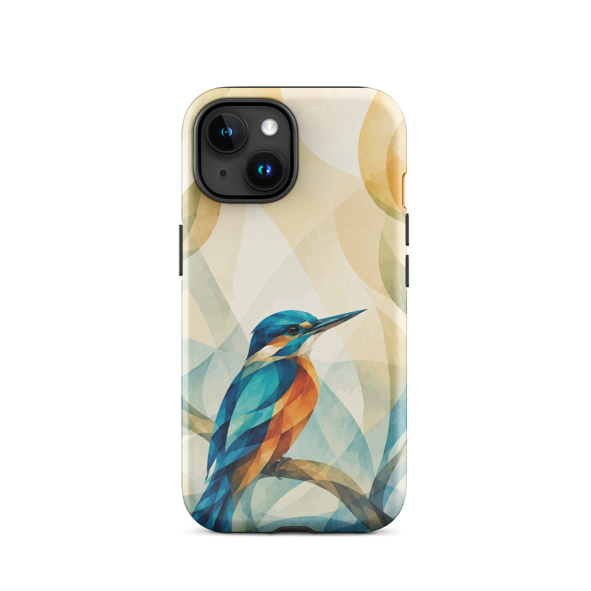 'Kōtare' iPhone 15 tough phone case - protective glossy case NZ Australia