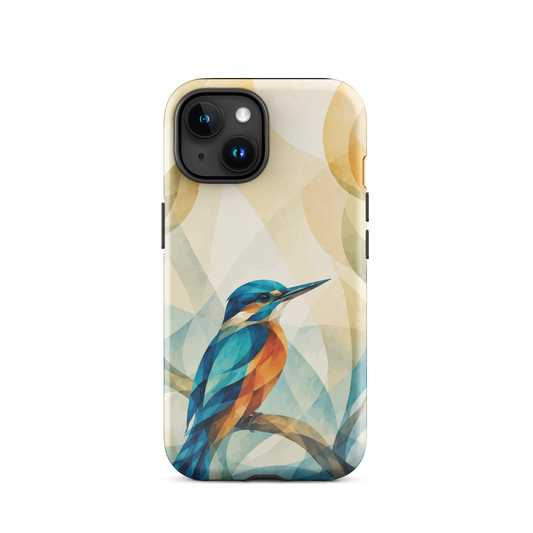 'Kōtare' iPhone 15 tough phone case - protective glossy case NZ Australia