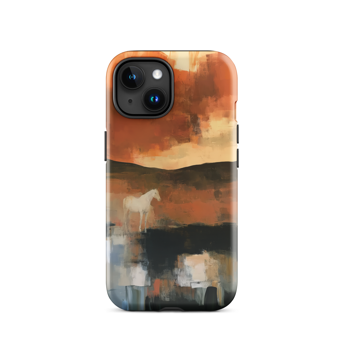 'Ember Fields' iPhone 15 tough phone case - protective glossy case NZ Australia