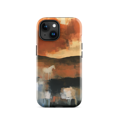 'Ember Fields' iPhone 15 tough phone case - protective glossy case NZ Australia