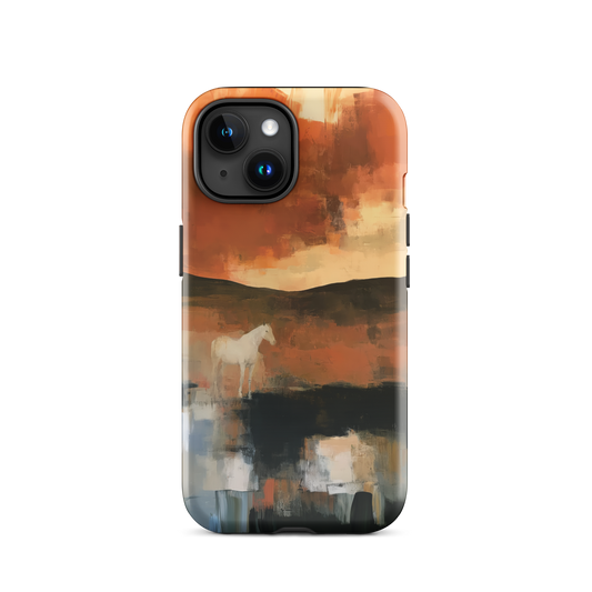 'Ember Fields' iPhone 15 tough phone case - protective glossy case NZ Australia