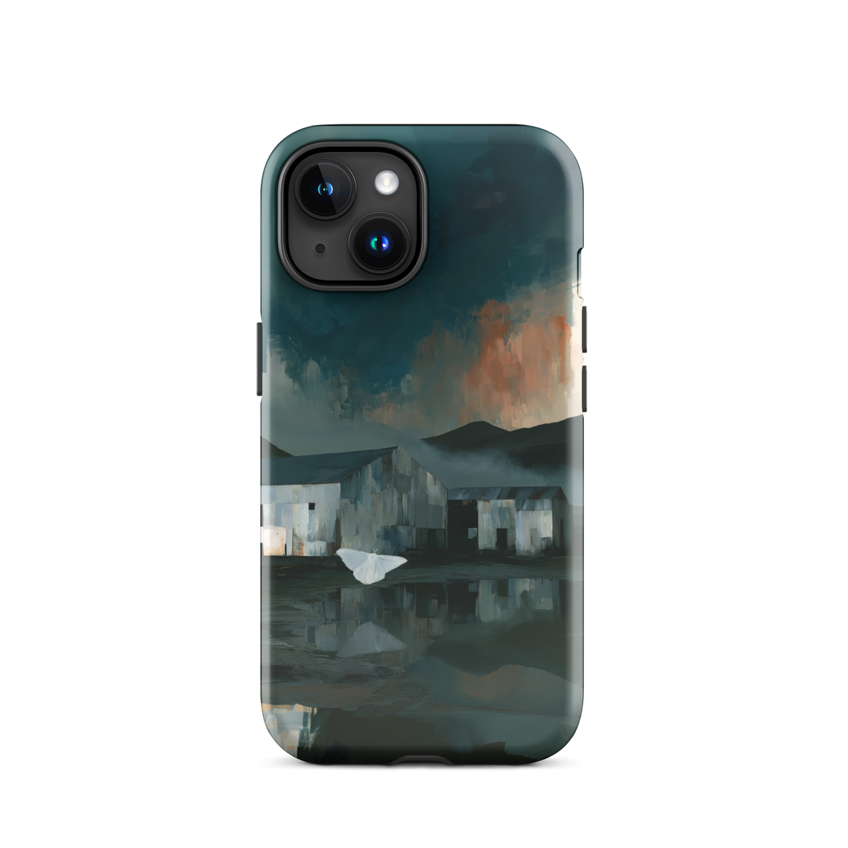 'Evening Flight' iPhone 15 tough phone case - protective glossy case NZ Australia