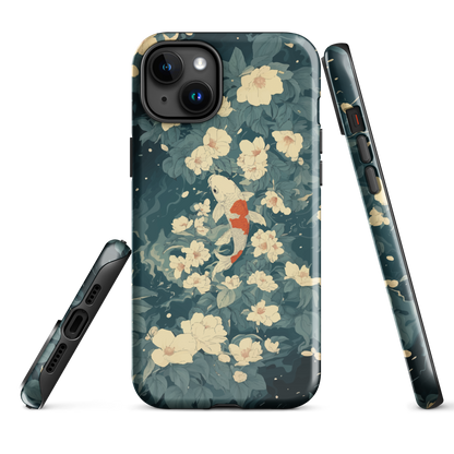 'Koi', a stunning phone case inspired by the graceful elegance of koi fish gliding through a peaceful pond.