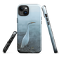 Phone case with a white heron standing in a misty wetland scene.
