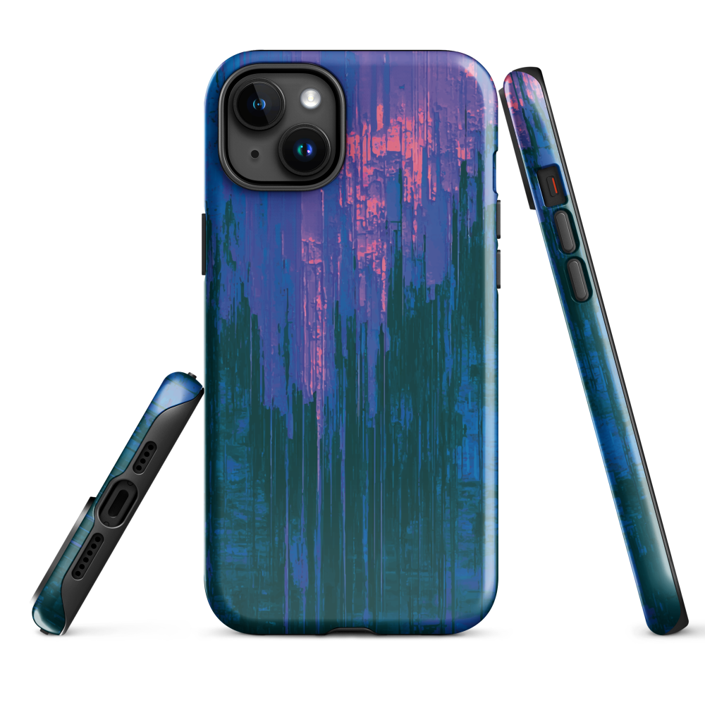 Digital Glitch iPhone case. This striking artwork features a dynamic distortion effect that mimics the visual chaos of a digital malfunction—glitchy lines, vibrant streaks, and pixel-like patterns merge into a futuristic aesthetic. It’s a perfect blend of modern design and edgy street style.