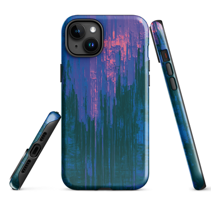 Digital Glitch iPhone case. This striking artwork features a dynamic distortion effect that mimics the visual chaos of a digital malfunction—glitchy lines, vibrant streaks, and pixel-like patterns merge into a futuristic aesthetic. It’s a perfect blend of modern design and edgy street style.