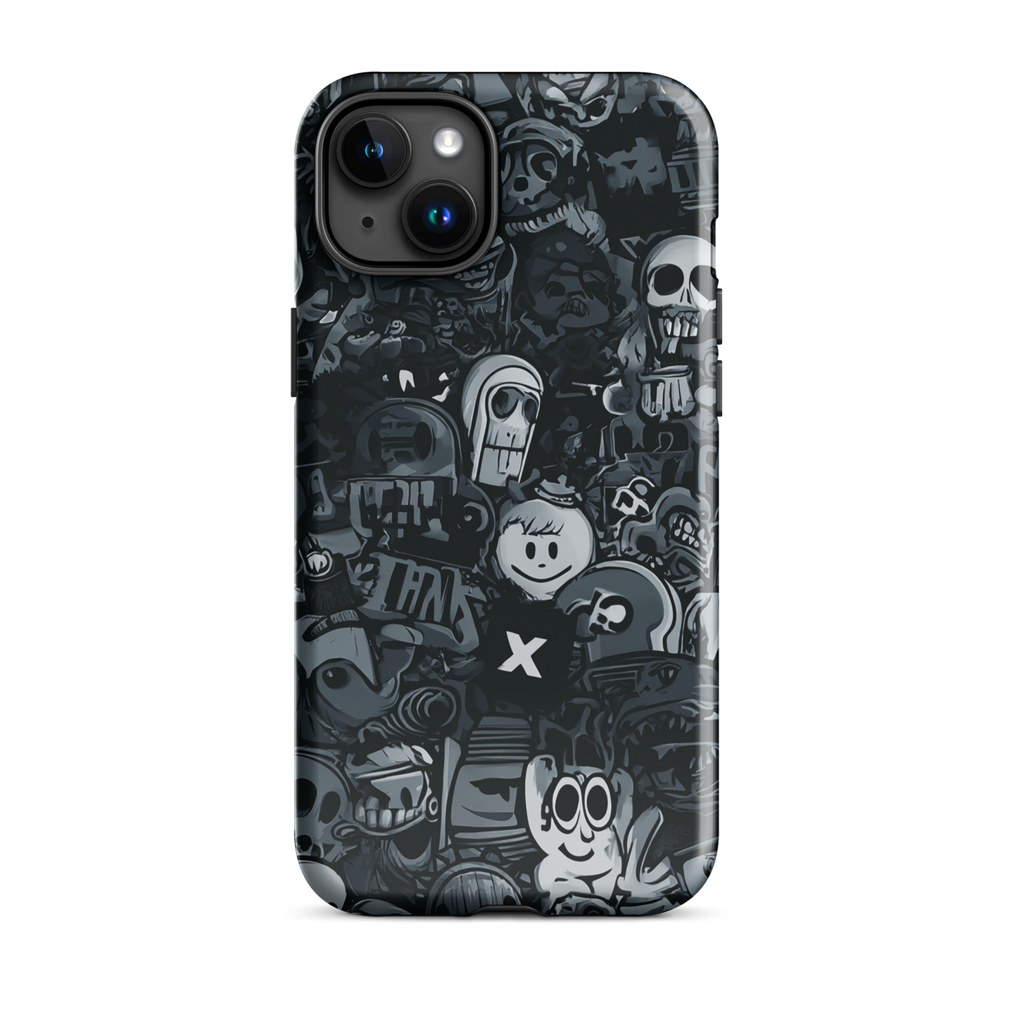 Midnight stickers phone case | Dark graphic collage NZ