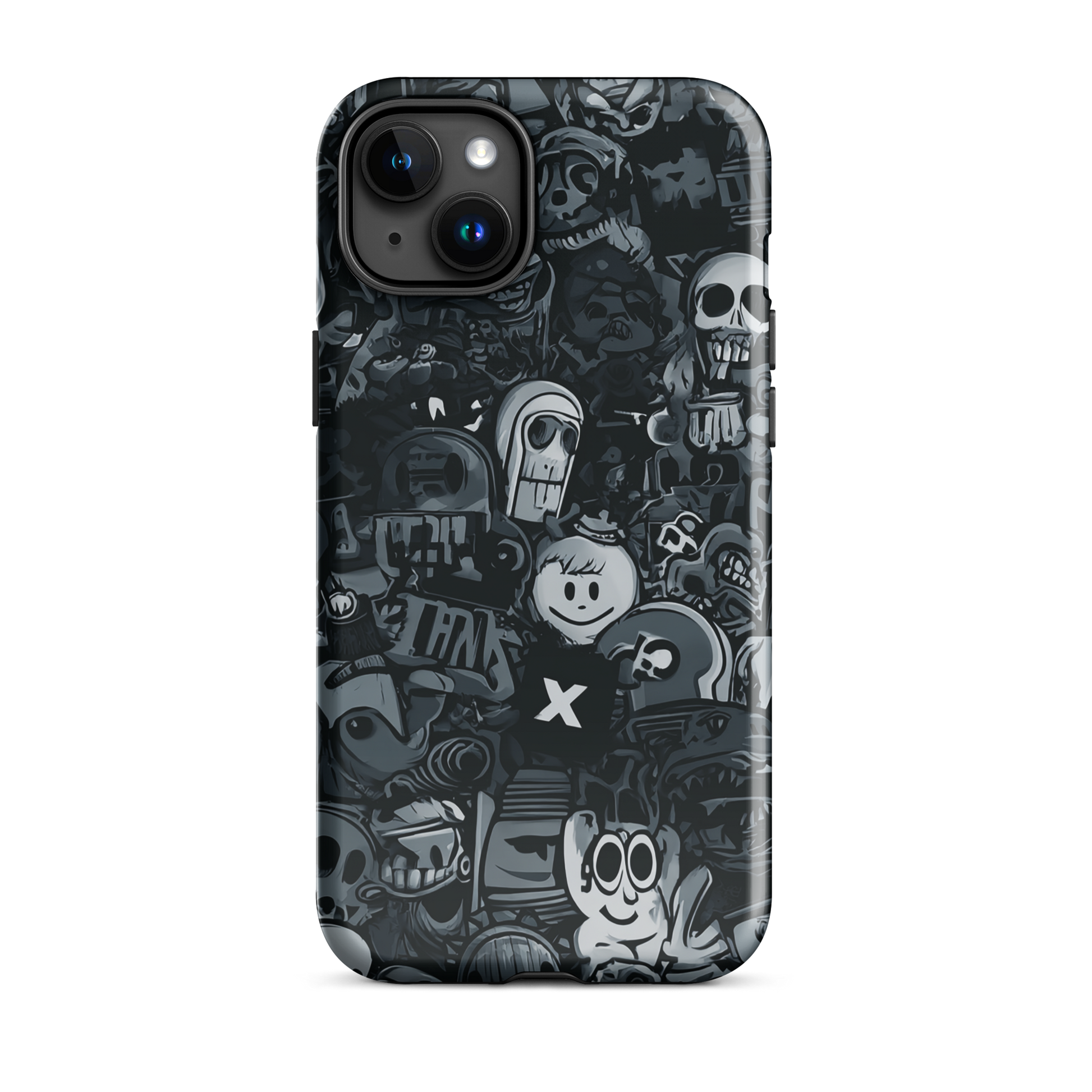 Midnight stickers phone case | Dark graphic collage NZ