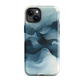 A calming abstract landscape protective phone case inspired by quiet valleys and soft blue tones.