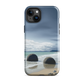 Moeraki Boulders coastal designer phone case with ocean waves and dramatic NZ sky