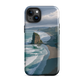 Piha Beach Lion Rock designer phone case with turquoise waves and dramatic NZ coastline