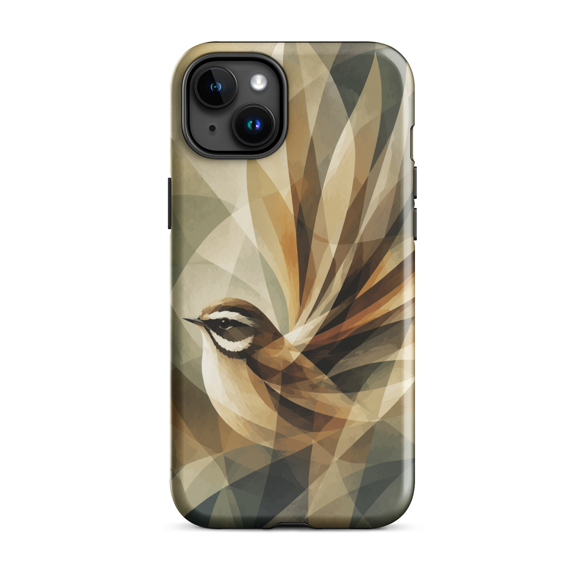 'Fantail' iPhone 15 Plus tough phone case - protective glossy case NZ Australia
