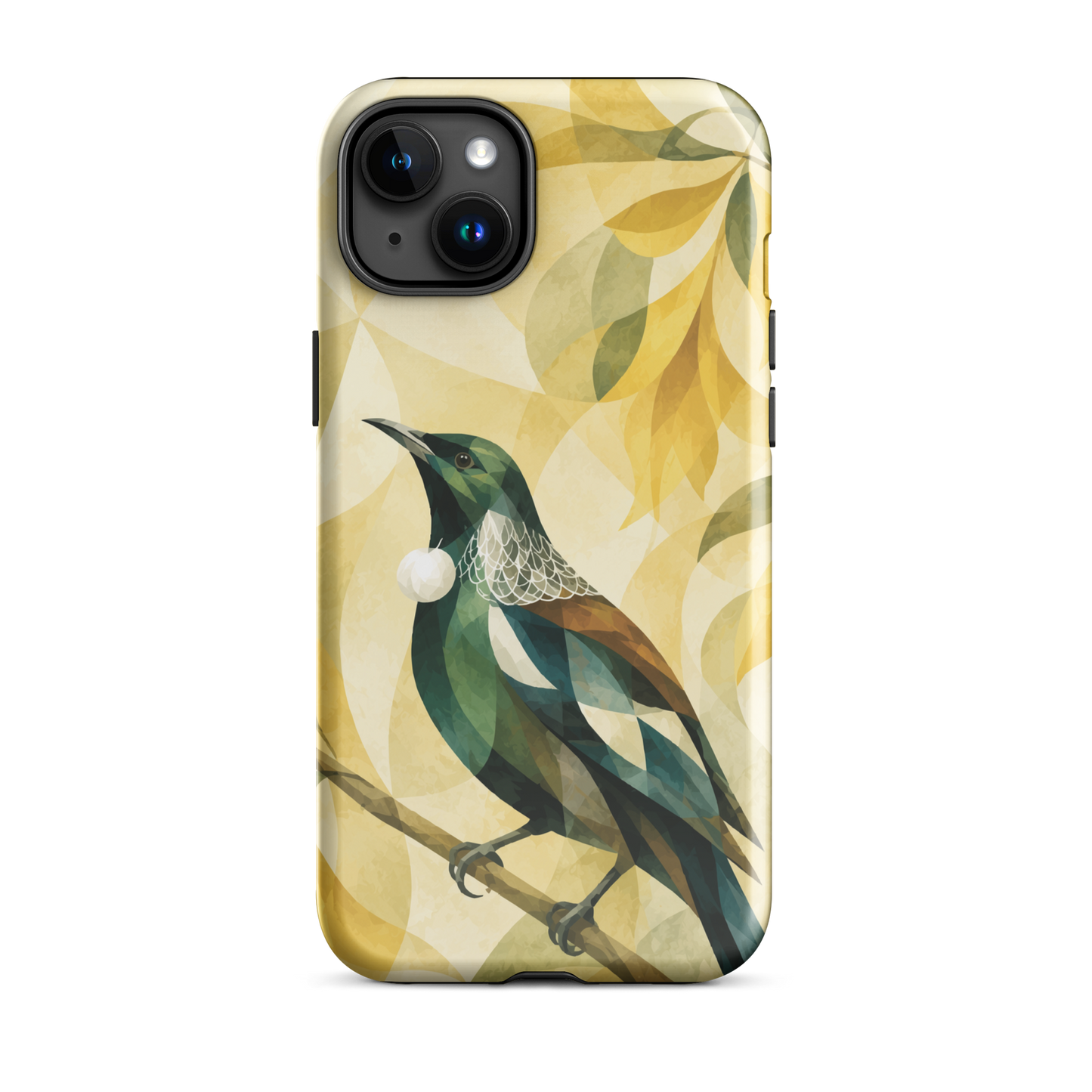 'Tūī' iPhone 15 Plus tough phone case - protective glossy case NZ Australia