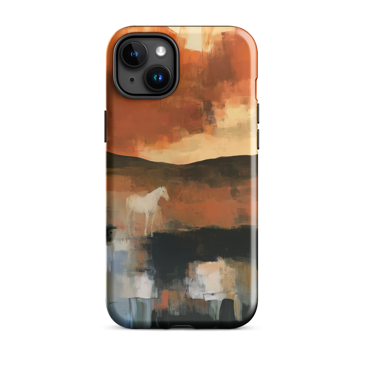 'Ember Fields' iPhone 15 Plus tough phone case - protective glossy case NZ Australia