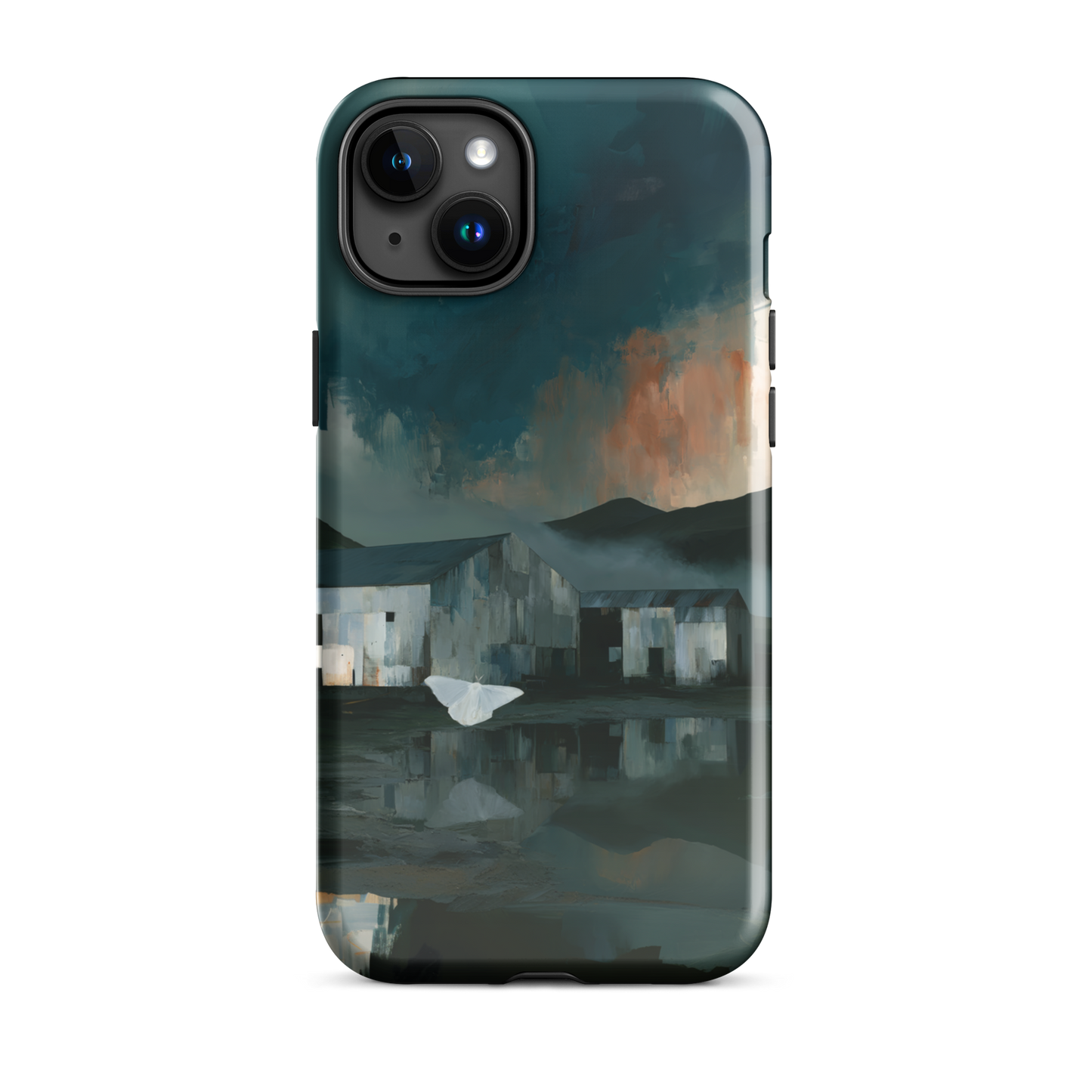 'Evening Flight' iPhone 15 Plus tough phone case - protective glossy case NZ Australia
