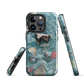 Washed Away designer phone case with abstract river stone artwork in earthy blues and natural tones.