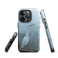 Phone case with a white heron standing in a misty wetland scene.