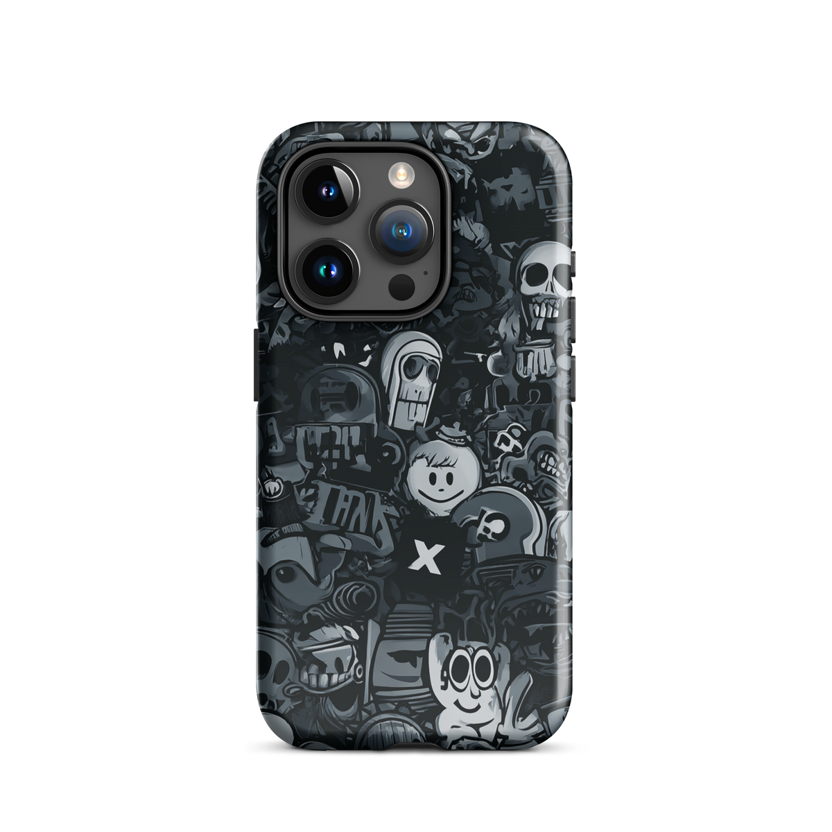 Midnight stickers phone case | Dark graphic collage NZ