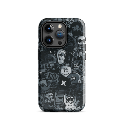 Midnight stickers phone case | Dark graphic collage NZ