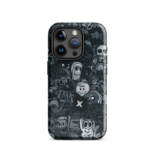 Midnight stickers phone case | Dark graphic collage NZ