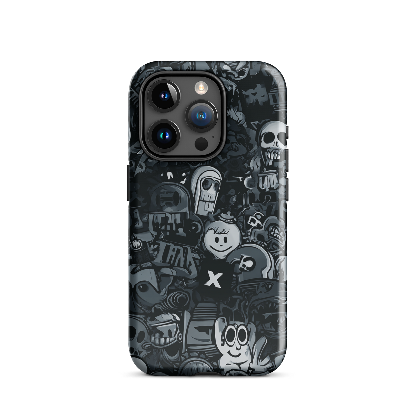 Midnight stickers phone case | Dark graphic collage NZ