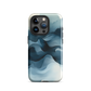 A calming abstract landscape protective phone case inspired by quiet valleys and soft blue tones.