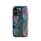 Abstract pastel botanical designer phone case in pink, lilac and teal tones with soft flowing floral textures