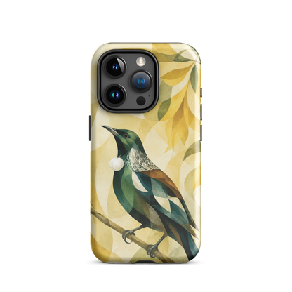 'Tūī' iPhone 15 Pro tough phone case - protective glossy case NZ Australia