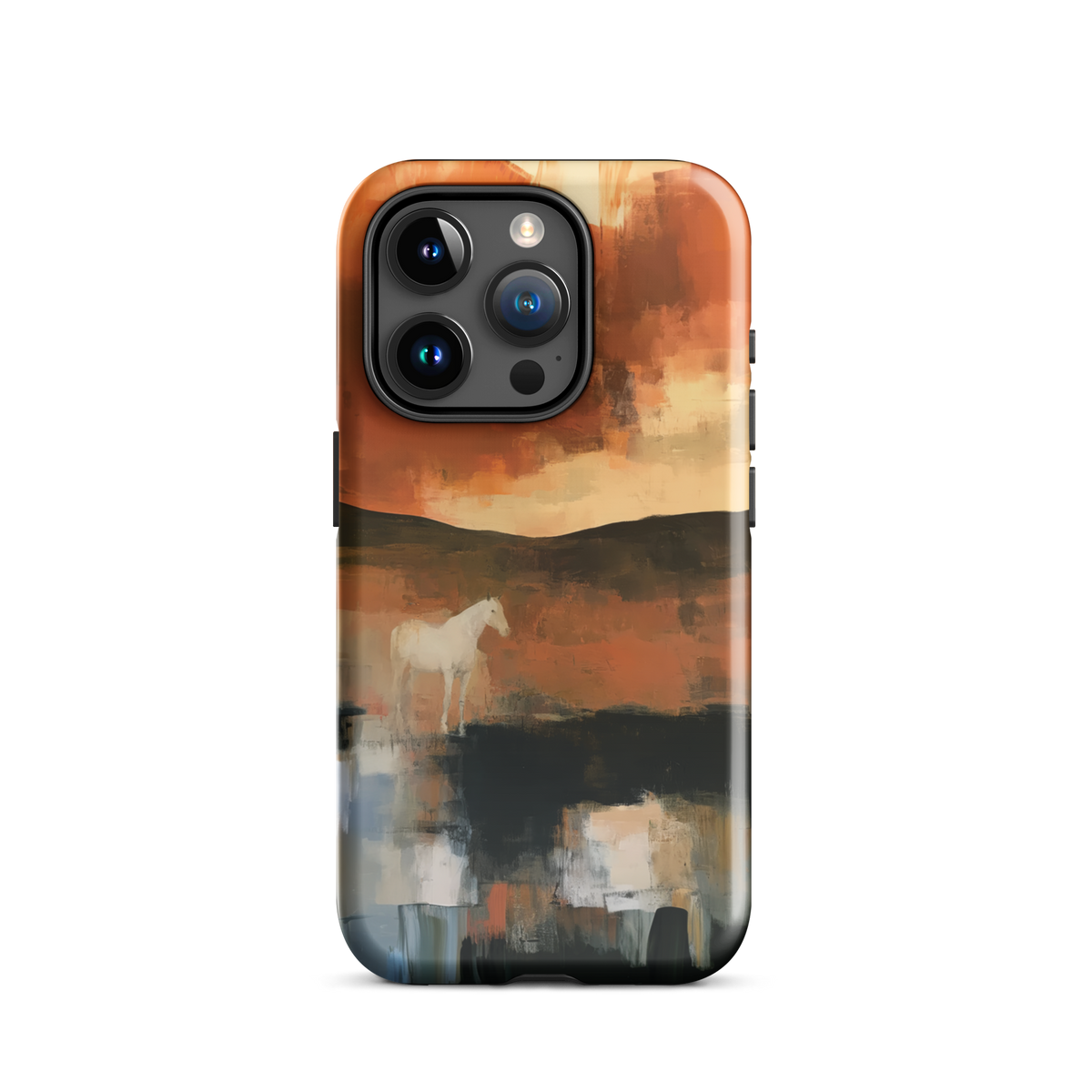 'Ember Fields' iPhone 15 Pro tough phone case - protective glossy case NZ Australia