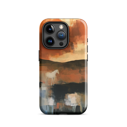 'Ember Fields' iPhone 15 Pro tough phone case - protective glossy case NZ Australia