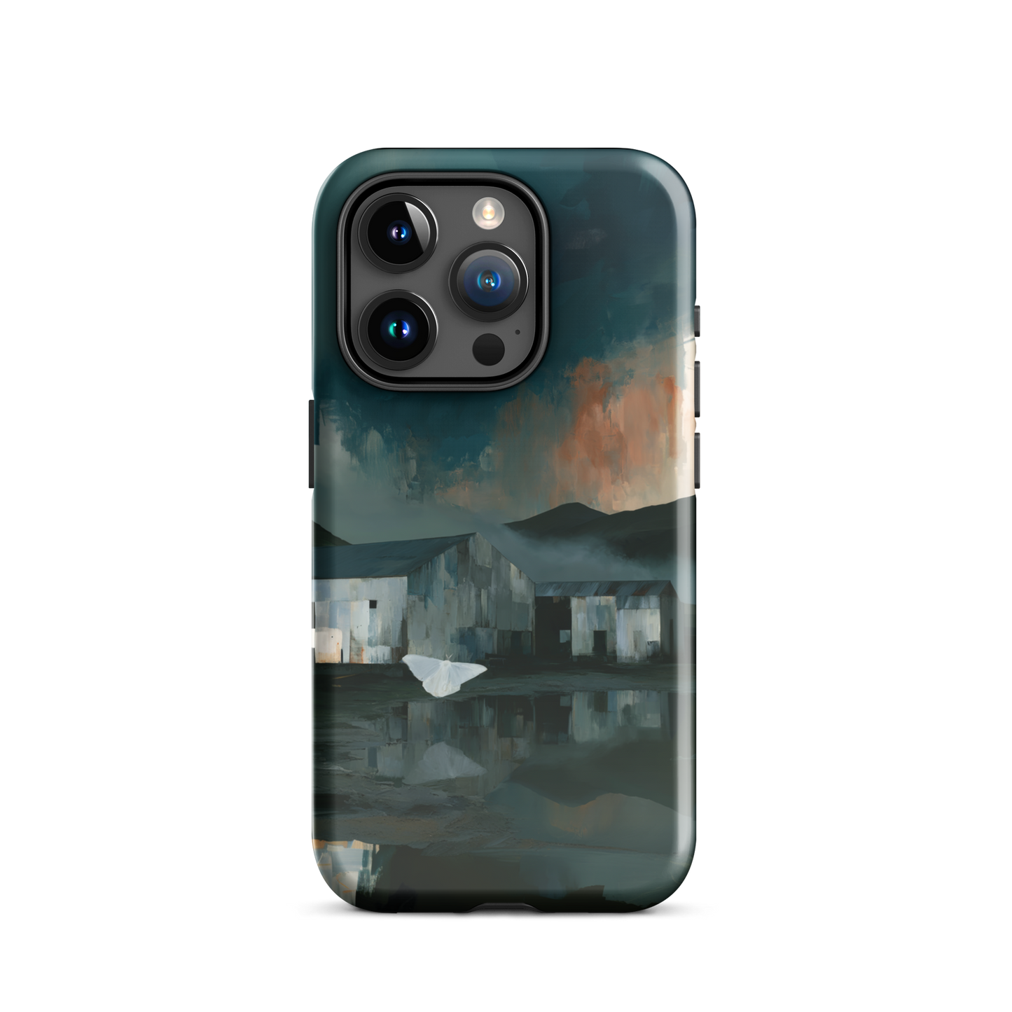 'Evening Flight' iPhone 15 Pro tough phone case - protective glossy case NZ Australia