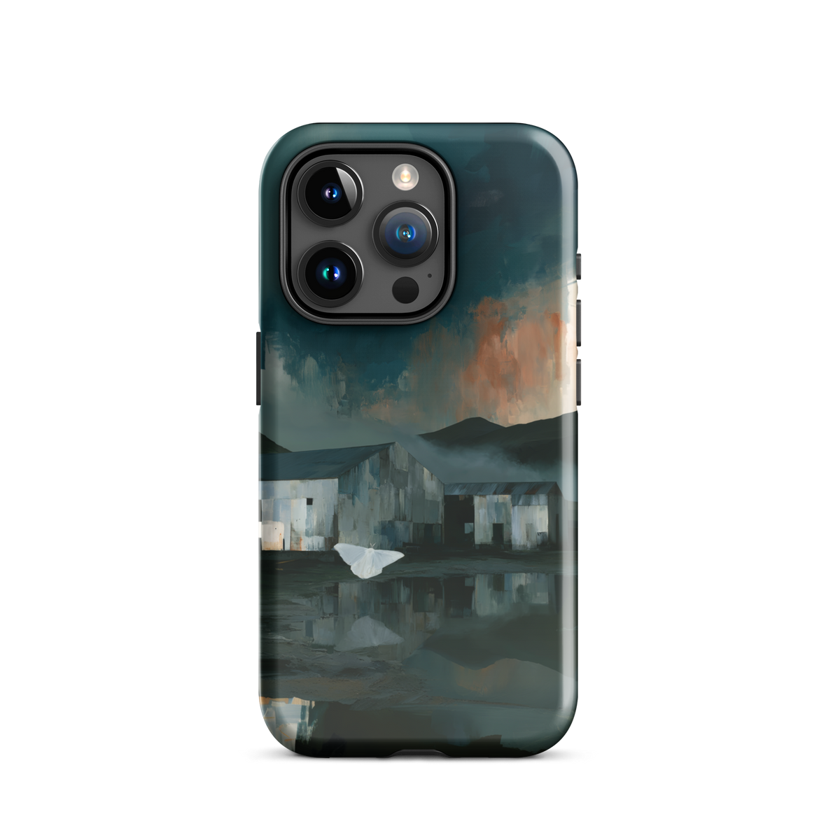 'Evening Flight' iPhone 15 Pro tough phone case - protective glossy case NZ Australia