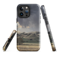 Designer phone case with NZ landscape painting of Te Hauke and cloudy skies by Ben Hart.