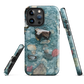 Washed Away designer phone case with abstract river stone artwork in earthy blues and natural tones.