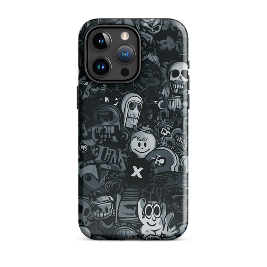 Midnight stickers phone case | Dark graphic collage NZ