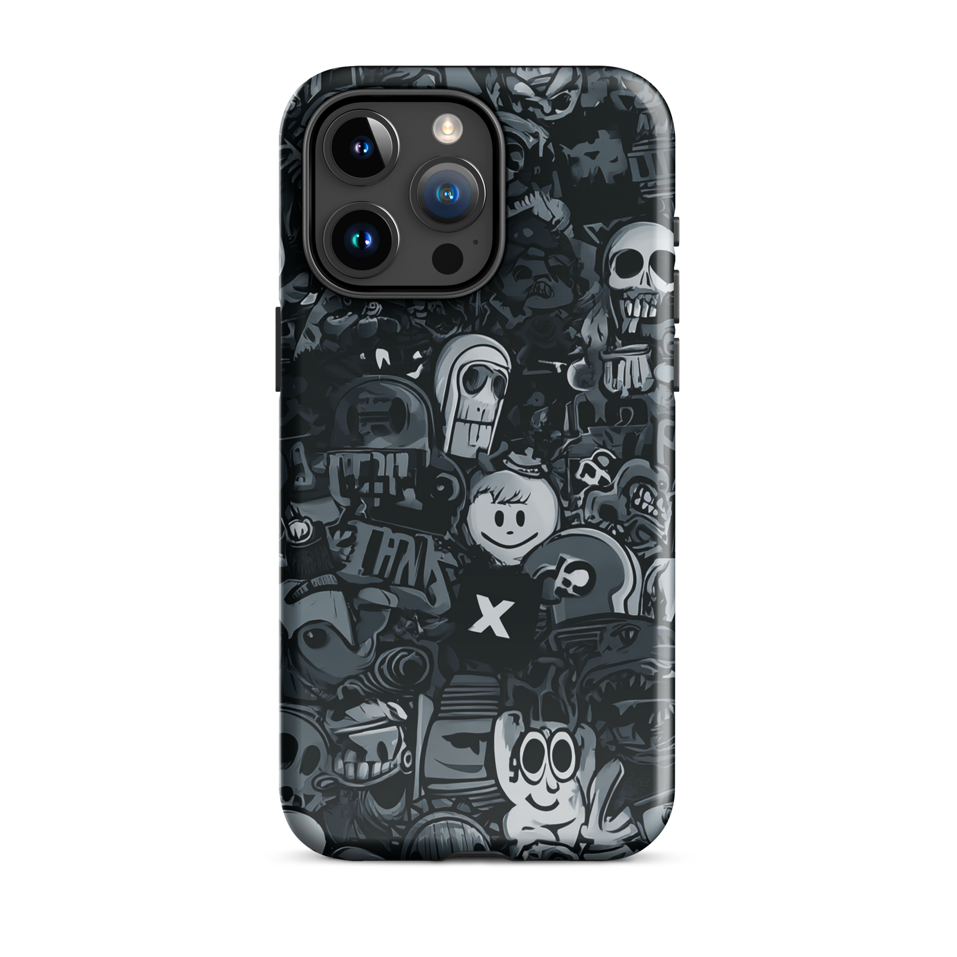 Midnight stickers phone case | Dark graphic collage NZ