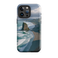Piha Beach Lion Rock designer phone case with turquoise waves and dramatic NZ coastline