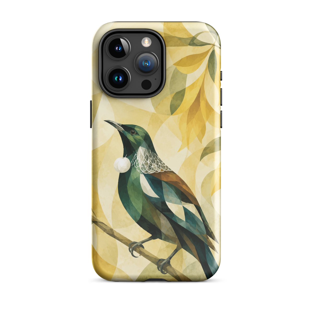 'Tūī' iPhone 15 Pro Max tough phone case - protective glossy case NZ Australia