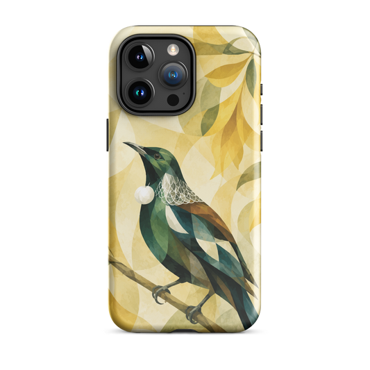 'Tūī' iPhone 15 Pro Max tough phone case - protective glossy case NZ Australia