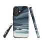 Phone case featuring moody Cape Kidnappers coastline with crashing waves and dark skies