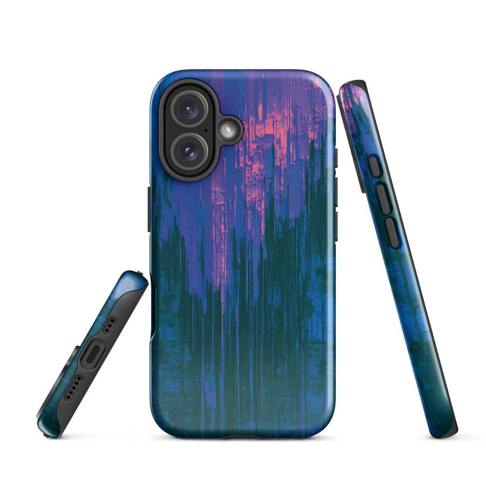 Digital Glitch iPhone case. This striking artwork features a dynamic distortion effect that mimics the visual chaos of a digital malfunction—glitchy lines, vibrant streaks, and pixel-like patterns merge into a futuristic aesthetic. It’s a perfect blend of modern design and edgy street style.
