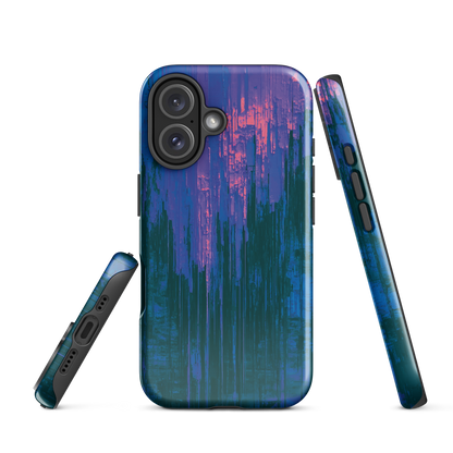 Digital Glitch iPhone case. This striking artwork features a dynamic distortion effect that mimics the visual chaos of a digital malfunction—glitchy lines, vibrant streaks, and pixel-like patterns merge into a futuristic aesthetic. It’s a perfect blend of modern design and edgy street style.