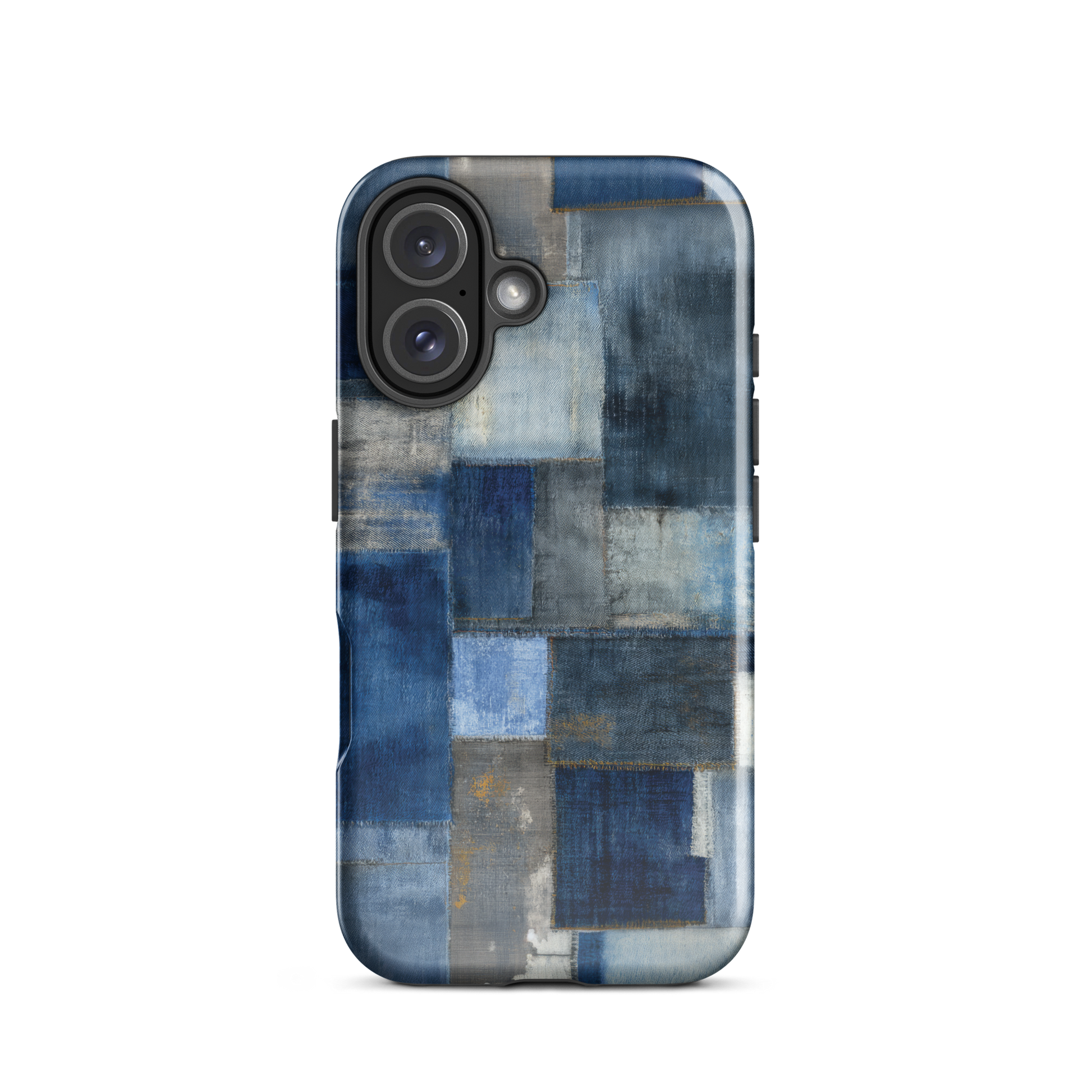 Indigo patchwork phone case | Textured blue design NZ