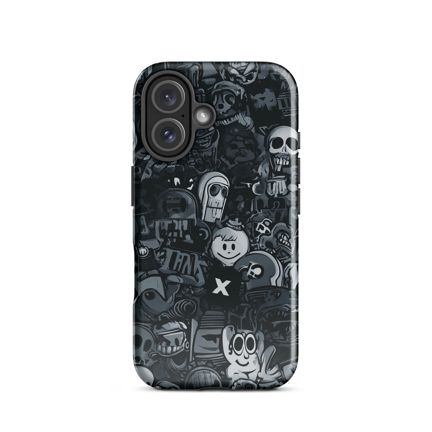 Midnight stickers phone case | Dark graphic collage NZ