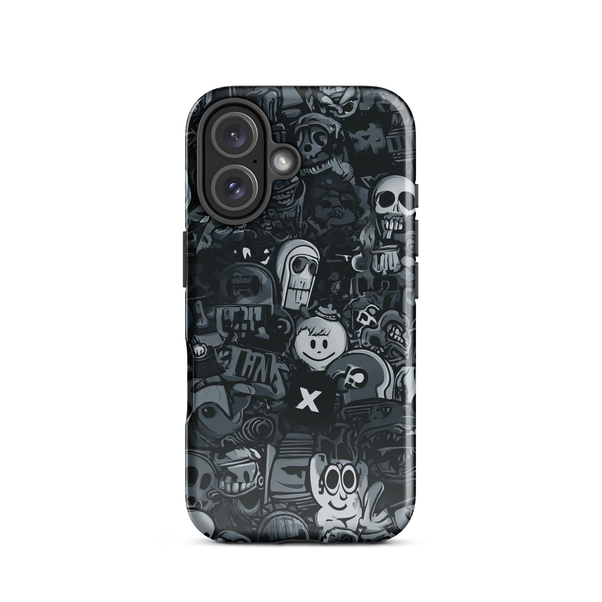 Midnight stickers phone case | Dark graphic collage NZ