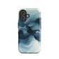 A calming abstract landscape protective phone case inspired by quiet valleys and soft blue tones.