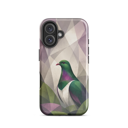 'Kererū' iPhone 16 tough phone case - protective glossy case NZ Australia