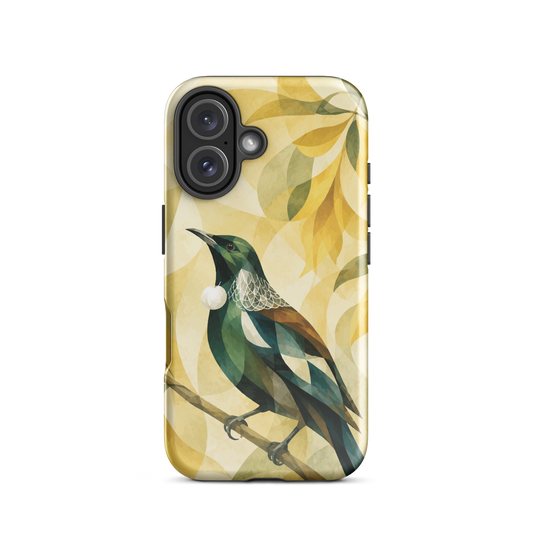 'Tūī' iPhone 16 tough phone case - protective glossy case NZ Australia