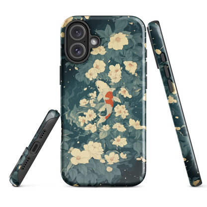 'Koi', a stunning phone case inspired by the graceful elegance of koi fish gliding through a peaceful pond.