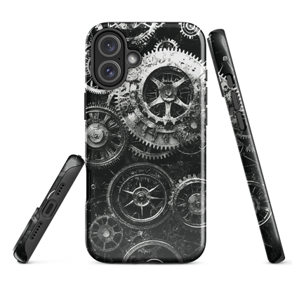 'Clockwork' iPhone phone case, a stunning fusion of gears, cogs, and vintage industrial charm. Inspired by the beauty of classic timepieces and steampunk aesthetics.